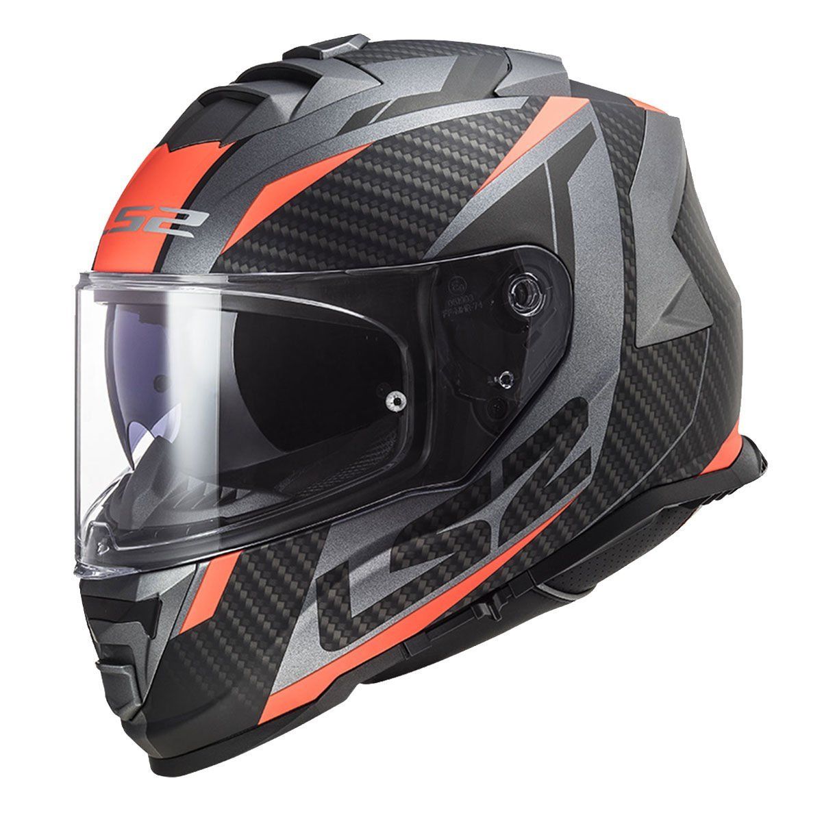 LS2 STORM 2 RACER MAT TITANIUM-NEON TURUNCU KASK Mat Turuncu - L