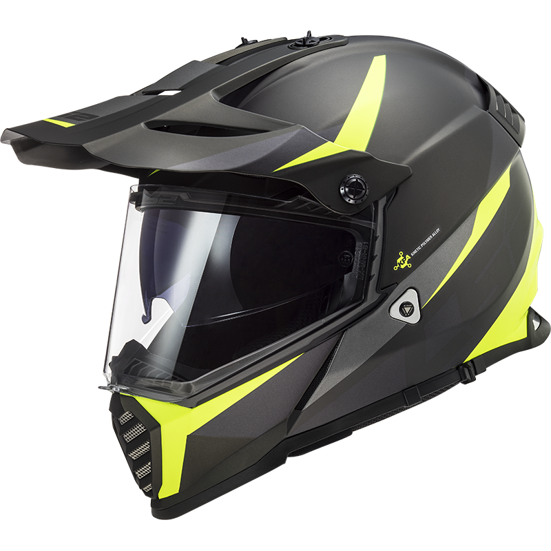 LS2 PIONEER EVO ROUTER MAT SİYAH-NEON SARI KASK