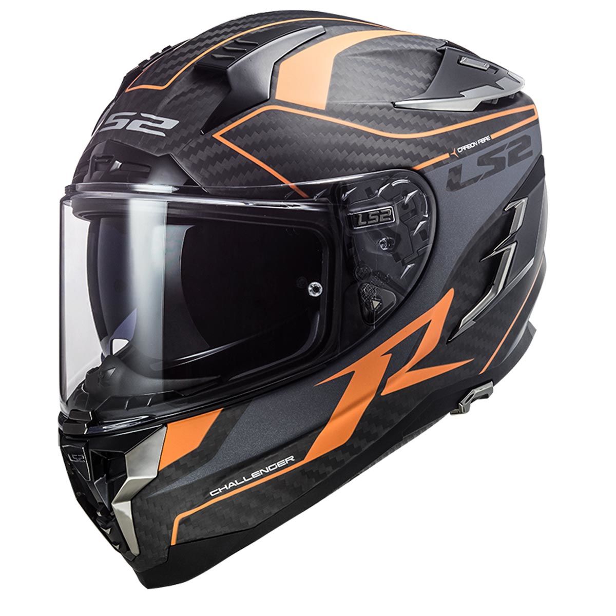 LS2 CHALLENGER C KARBON GRID MAT KARBON-TURUNCU KASK