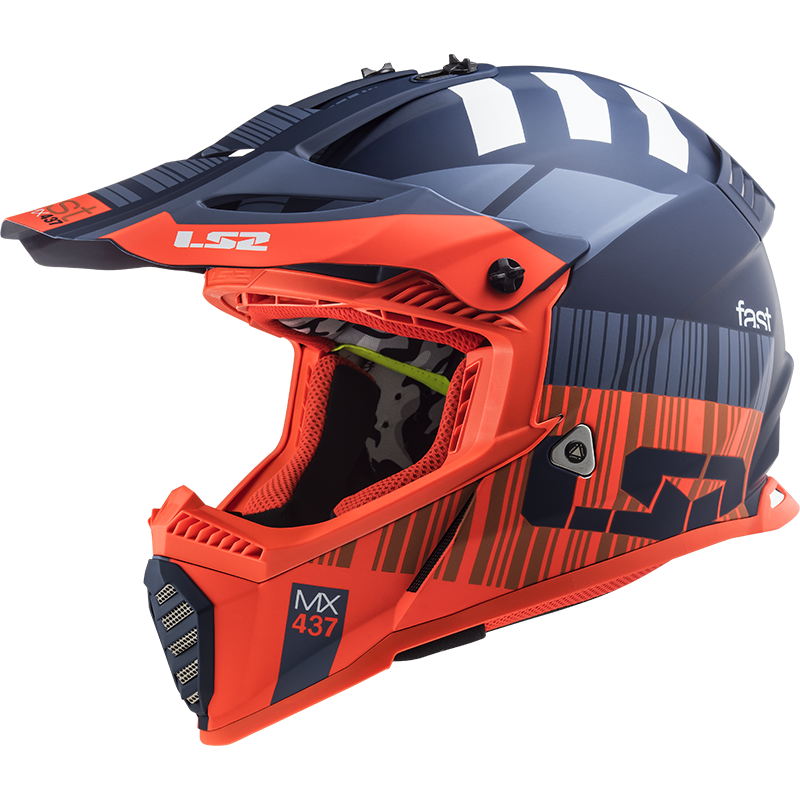 LS2 FAST EVO XCODE MAT TURUNCU-MAVİ KASK