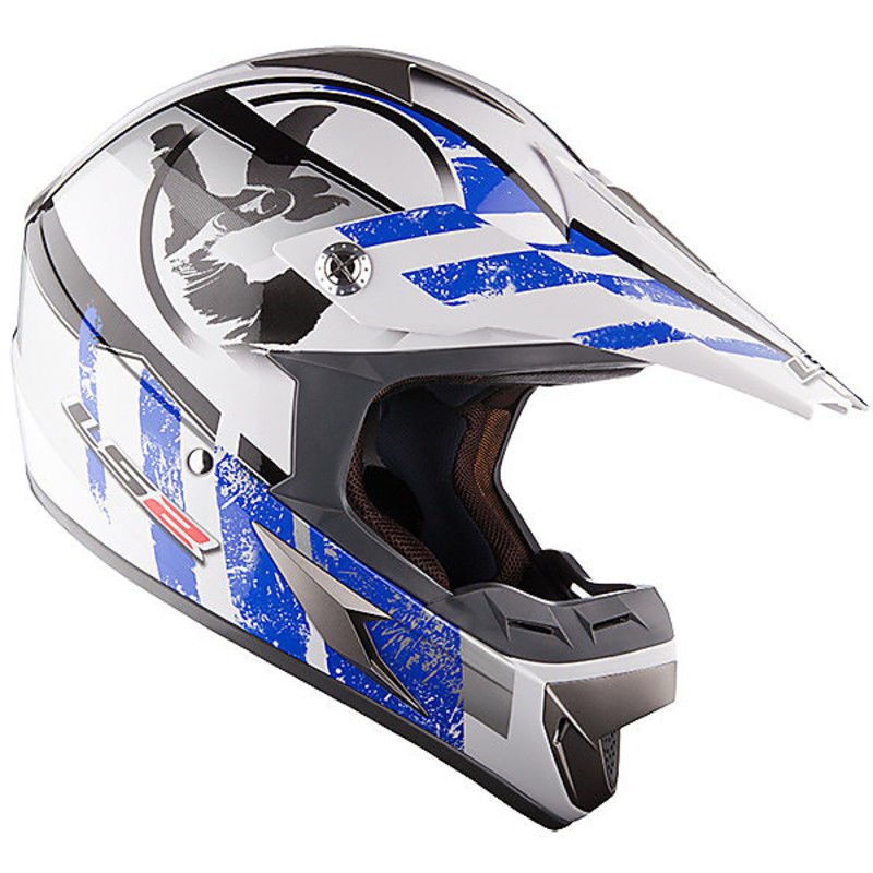 LS2 MX433 STRIPE SİYAH KASK Mavi - L