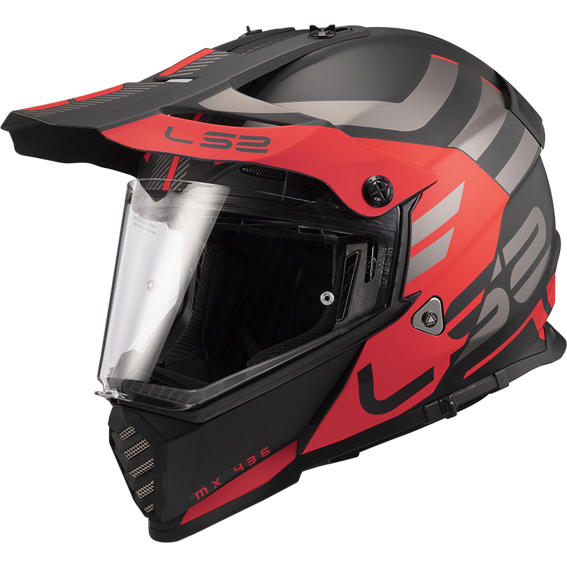 LS2 PIONEER EVO ADVENTURER MAT SİYAH-KIRMIZI KASK