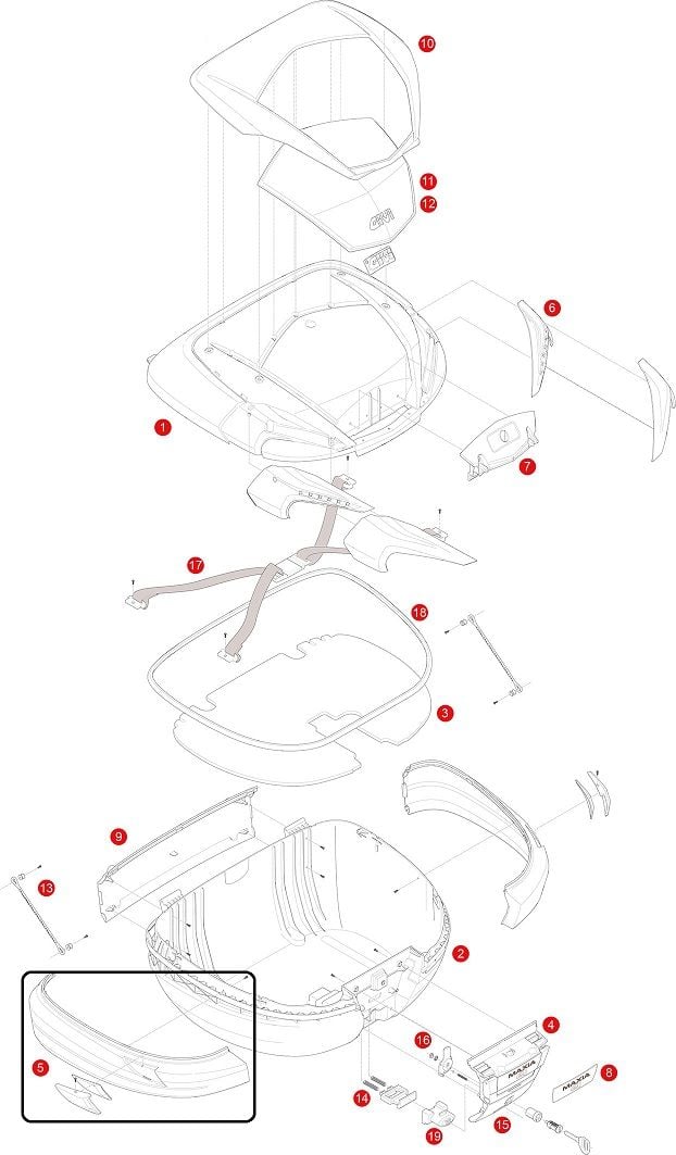 GIVI Z564A900R ÇANTA GRİ ÇITA V56