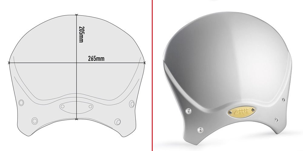 GIVI 100AL BMW R NINE T (14-21) - YAMAHA XSR700 (16-20) - XSR 900 (16-21) ALUMINYUM SİPERLİK