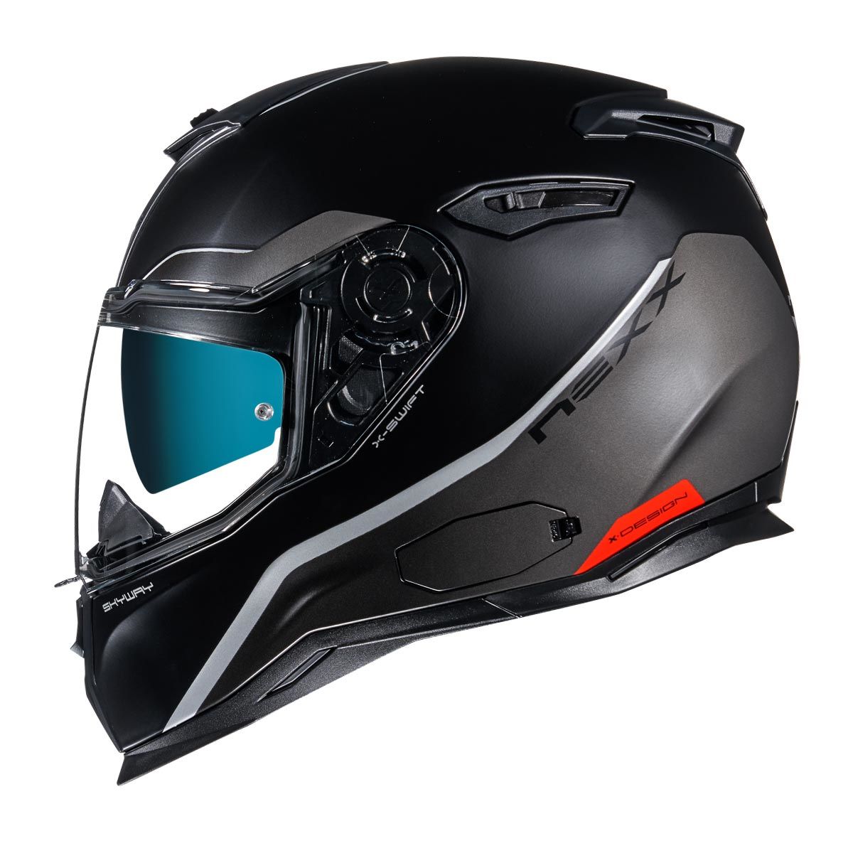 NEXX SX.100 SKYWAY MAT SİYAH-GRİ KASK