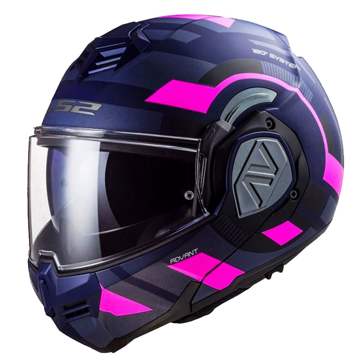 LS2 ADVANT VELUM MAT MAVİ-PEMBE KASK