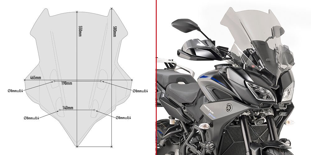 GIVI D2139S YAMAHA TRACER 900 / TRACER 900 GT (18-20) RÜZGAR SİPERLİK