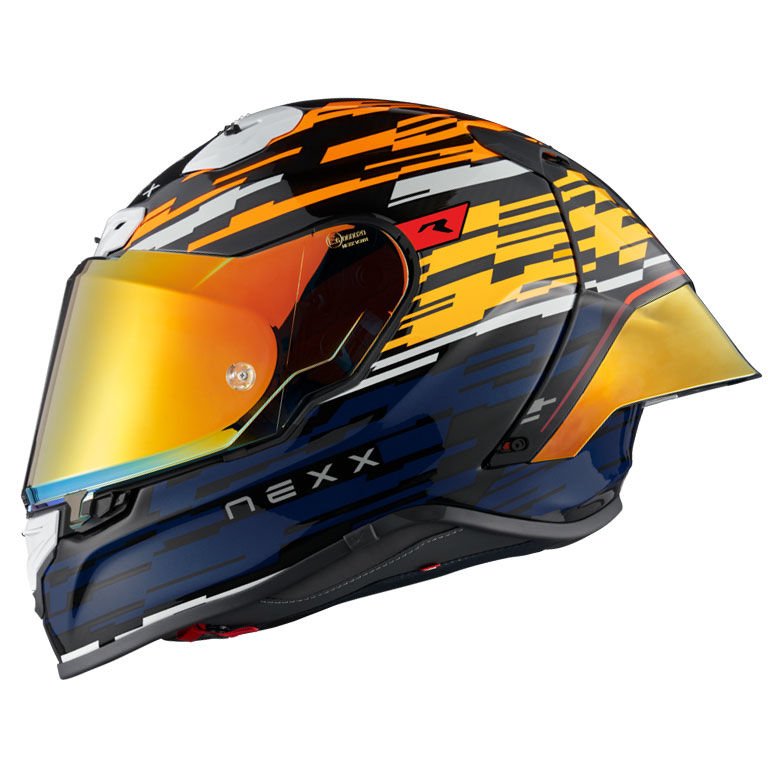 NEXX X.R3R GLITCH RACER TURUNCU-MAVİ KASK