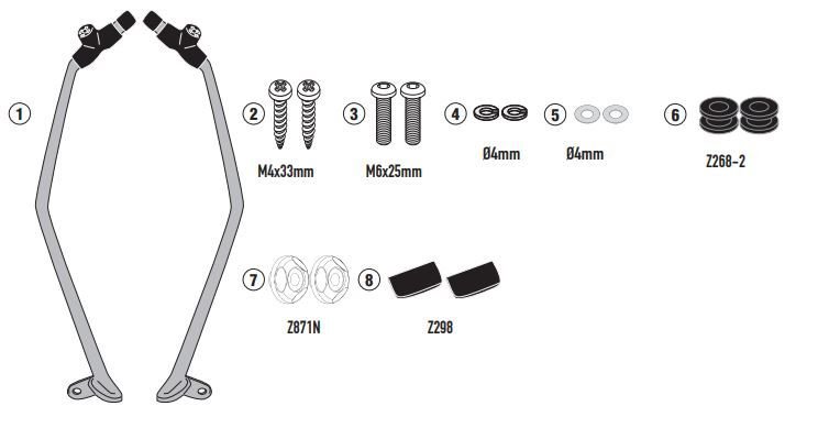 KAPPA D6115KITK KYMCO X-TOWN 125-300 CITY (20-23) RÜZGAR SİPERLİK BAĞLANTISI