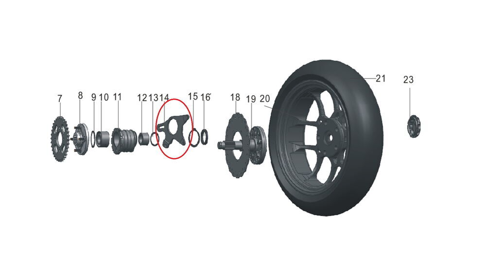 Arka Dişli Göbek Braketi - PİLDER 125