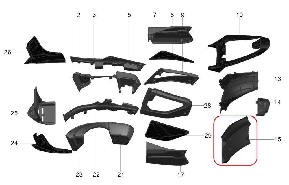 Arka Çamurluk Üst Grenajı - PİLDER 125