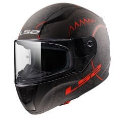 LS2 RAPID 2 TAKAROA MAT SİYAH-KIRMIZI KASK