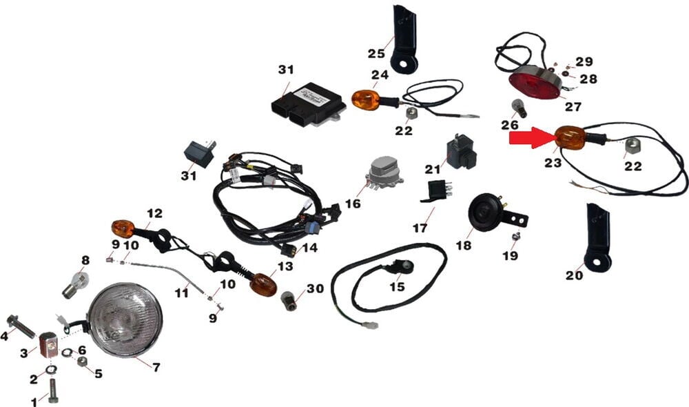 Daytona 250 V Arka Sinyal Sol