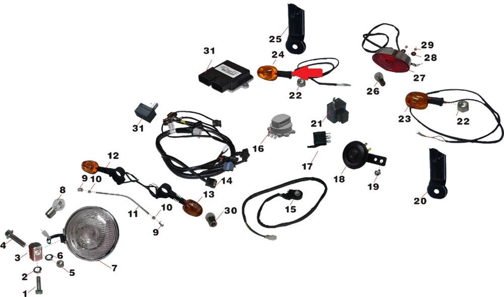 Daytona 250 V Arka Sinyal Sağ