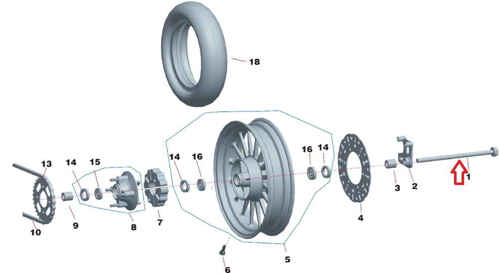 Daytona 125 Arka Teker Mili