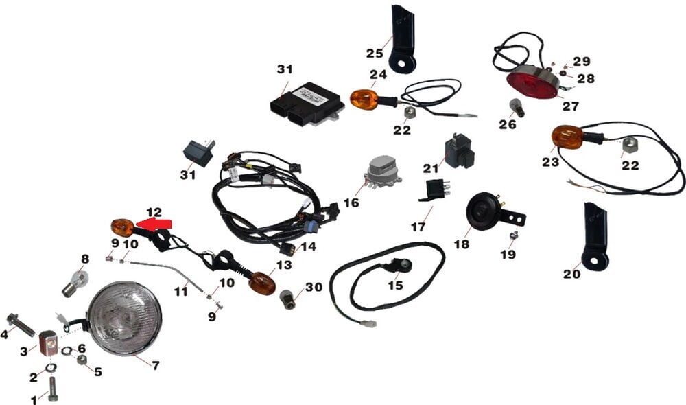 Daytona 250 V Ön Sinyal Sağ