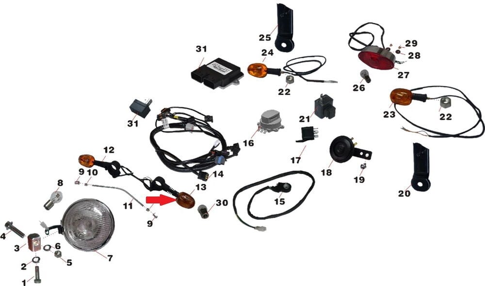 Daytona 250 V Ön Sinyal Sol