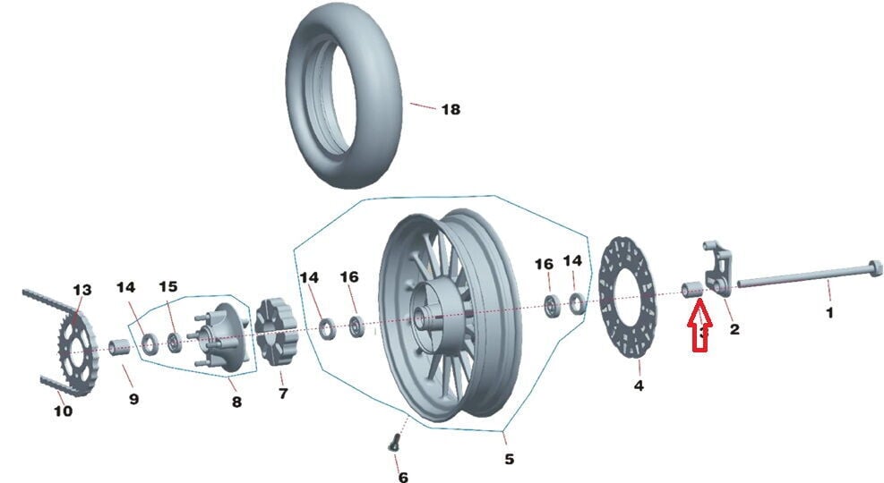 Daytona 125 Arka Teker Mil Burç