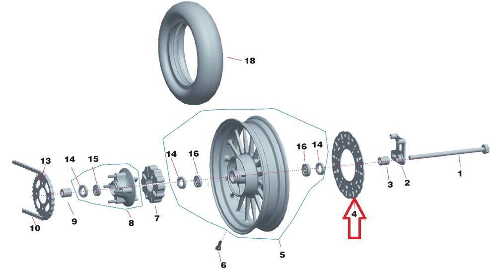 Daytona 125 Arka Fren Disk