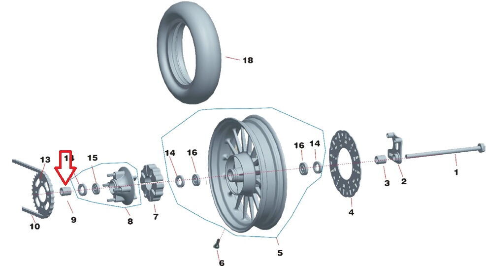 Daytona 125 Arka Jant Teker Burç 2