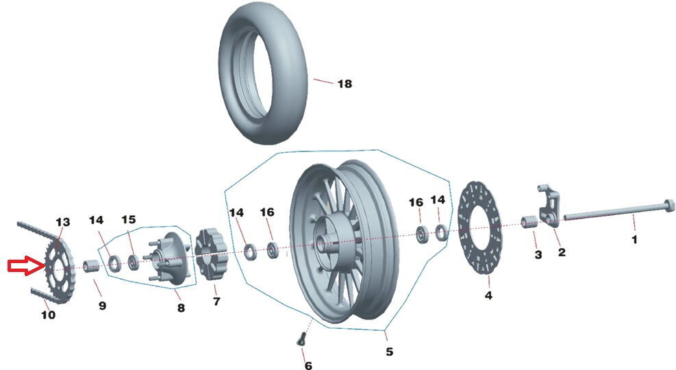 Daytona 125 Arka Dişli