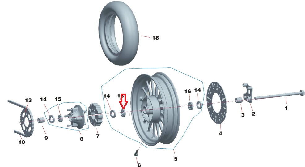 Daytona 125 Arka Jant Rulman 6303