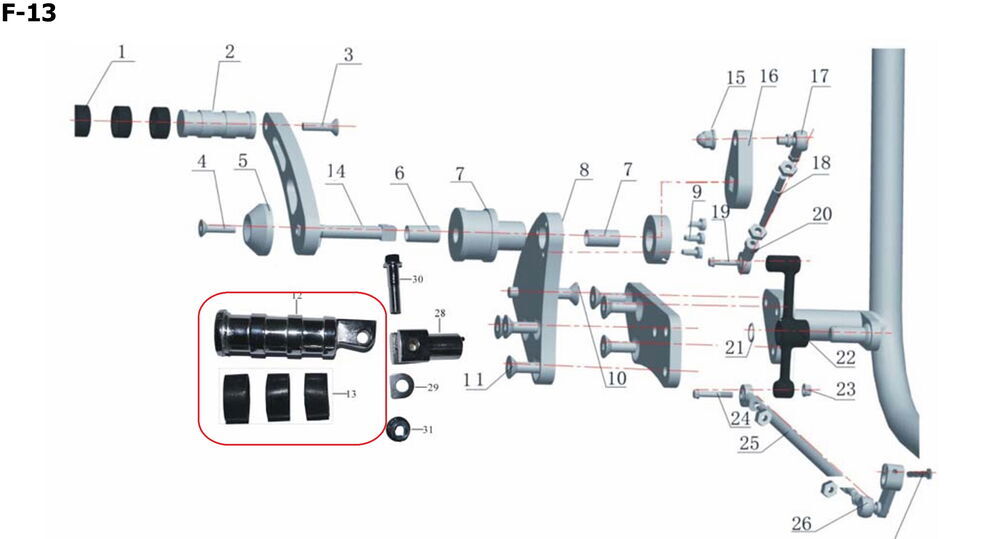 Spyder 250 Vites Pedalı Komple