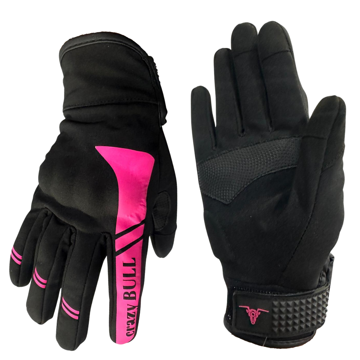 CRAZYBULL EAGLE - Pembe / Su ve Rüzgar Geçirmez Kışlık Kadın Motosiklet Eldiveni