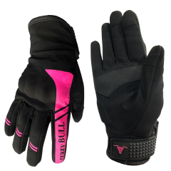 CRAZYBULL EAGLE - Pembe / Su ve Rüzgar Geçirmez Kışlık Kadın Motosiklet Eldiveni