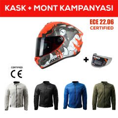 Draken S Trooper E5 / Mat Kırmızı Full Face Motosiklet Kaskı - İntercom Uyumlu, DOT VE ECE 22.06