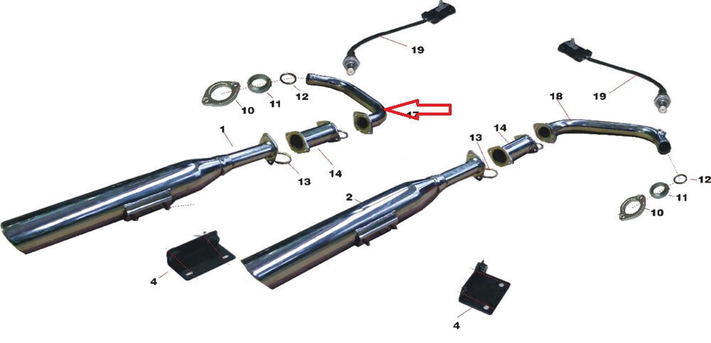 Daytona 125 Egzoz Borusu Ön Bogaz Sol Eski Model
