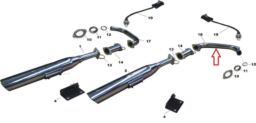 Daytona 125 Egzoz Borusu Ön Bogaz Sağ Eski Model