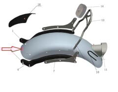 Daytona 125 Arka Çamurluk Beyaz