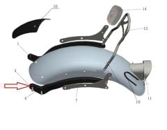 Daytona 125 Arka Çamurluk Braketi Sol