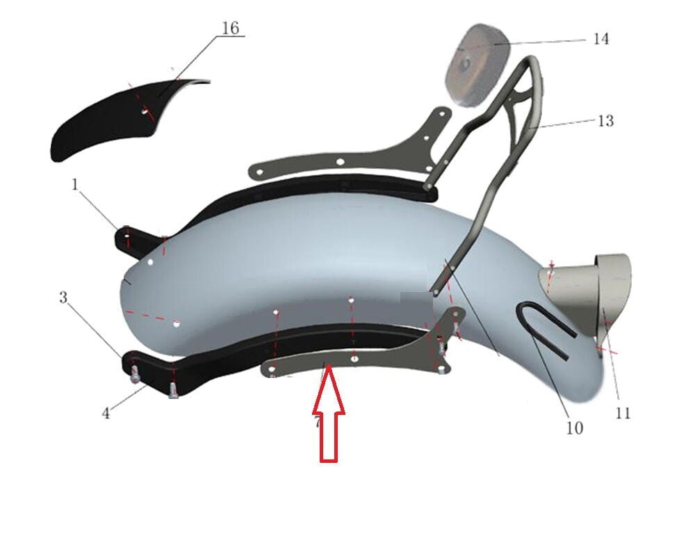 Daytona 125 Arka Sissy Bar Baglantı Braketi Sol