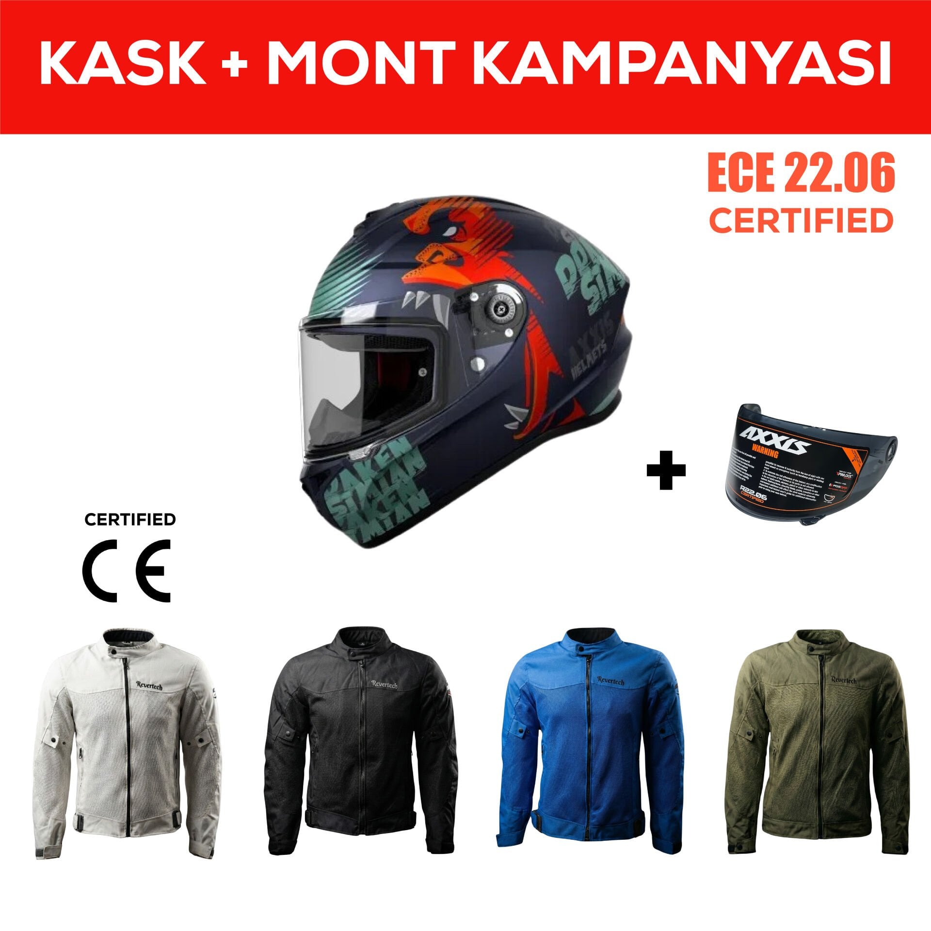 Draken S Simian B6 / Mat Yeşil Full Face Motosiklet Kaskı - İntercom Uyumlu, DOT VE ECE 22.06