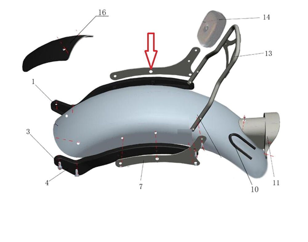 Daytona 125 Arka Sissy Bar Baglantı Braketi Sağ