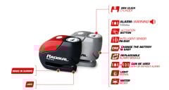 RADIKAL / RK9 Motosiklet Disk Kilit Alarmı 120db Güçlendirilmiş Su Geçirmez Kilit