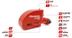 RADIKAL / RK66R Motosiklet Disk Kilit Alarmı 110db Güçlendirilmiş Su Geçirmez Kilit