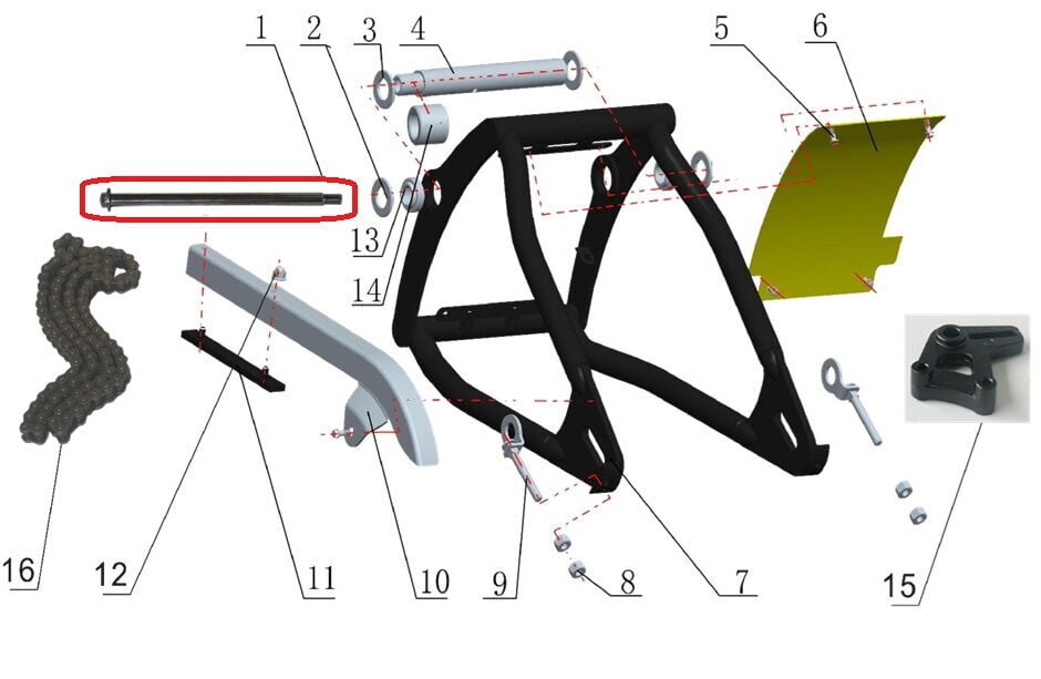 Daytona 125 Arka Mafsal Mili