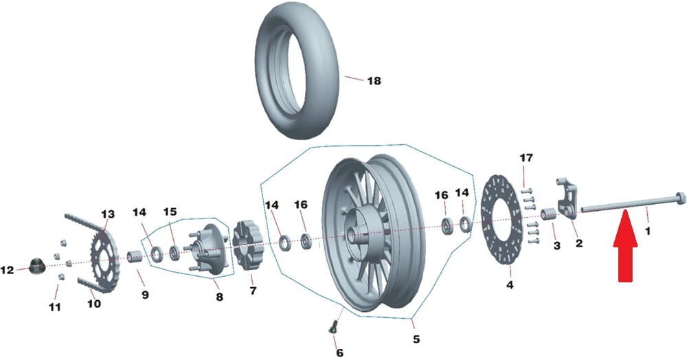 Daytona 250 V Arka Teker Mili
