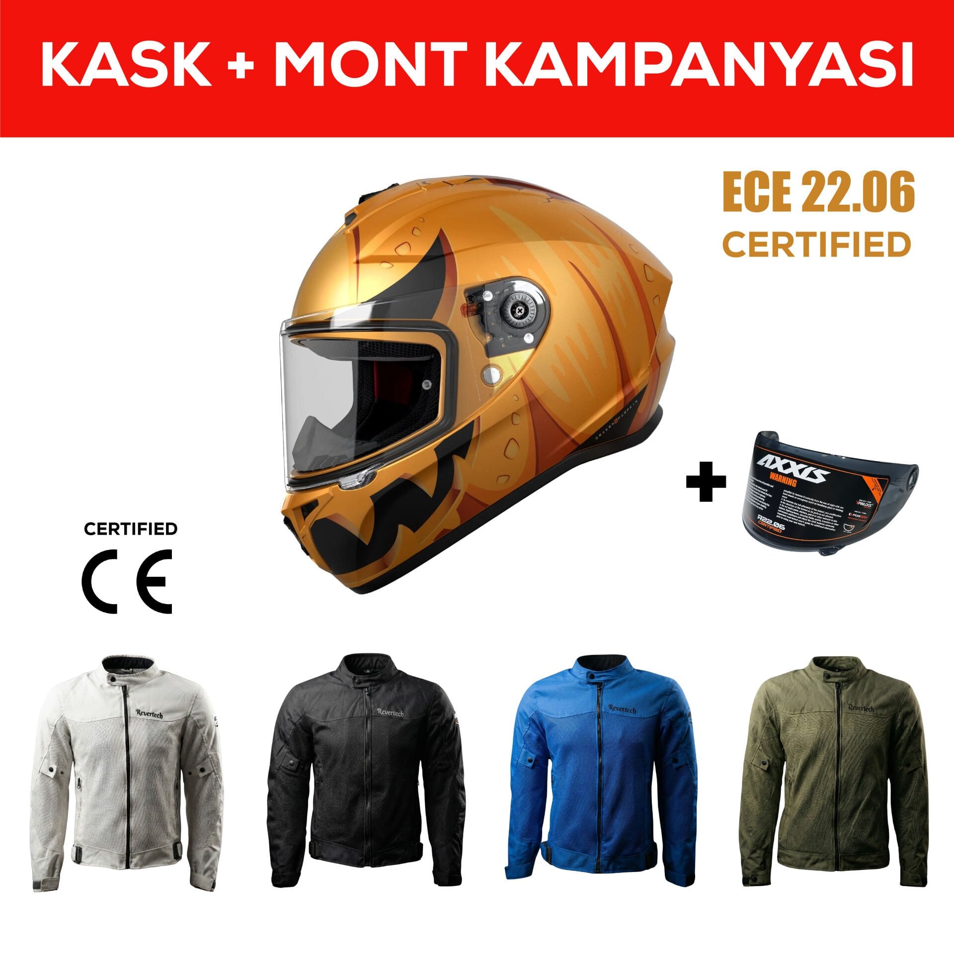 Draken S Pumpkin C3 / Mat Sarı Full Face Motosiklet Kaskı - İntercom Uyumlu, DOT VE ECE 22.06
