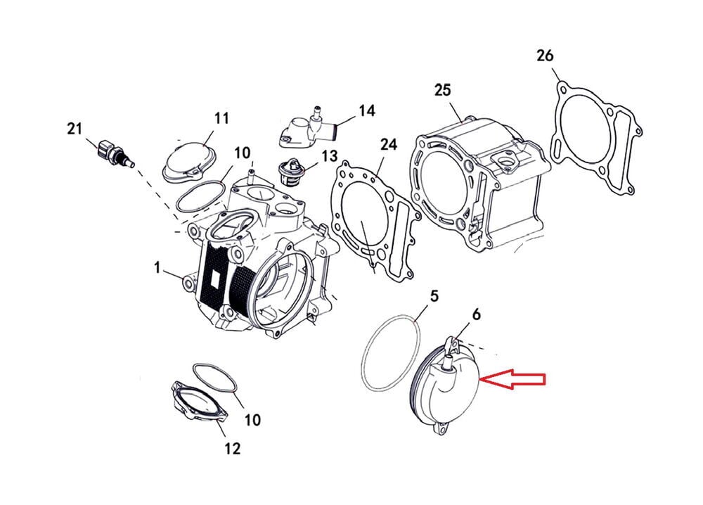 F320 Silindir Üst Kapak Küçük Parça 1