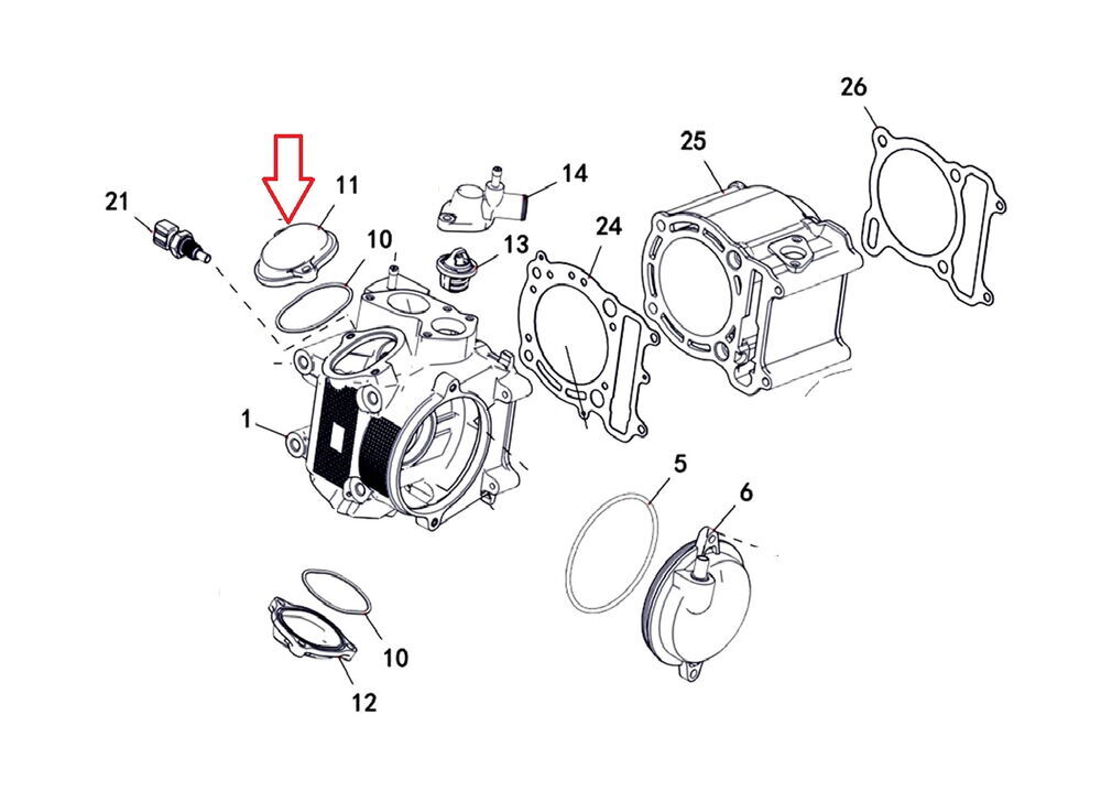 F320 Silindir Üst Kapak Küçük Parça 2