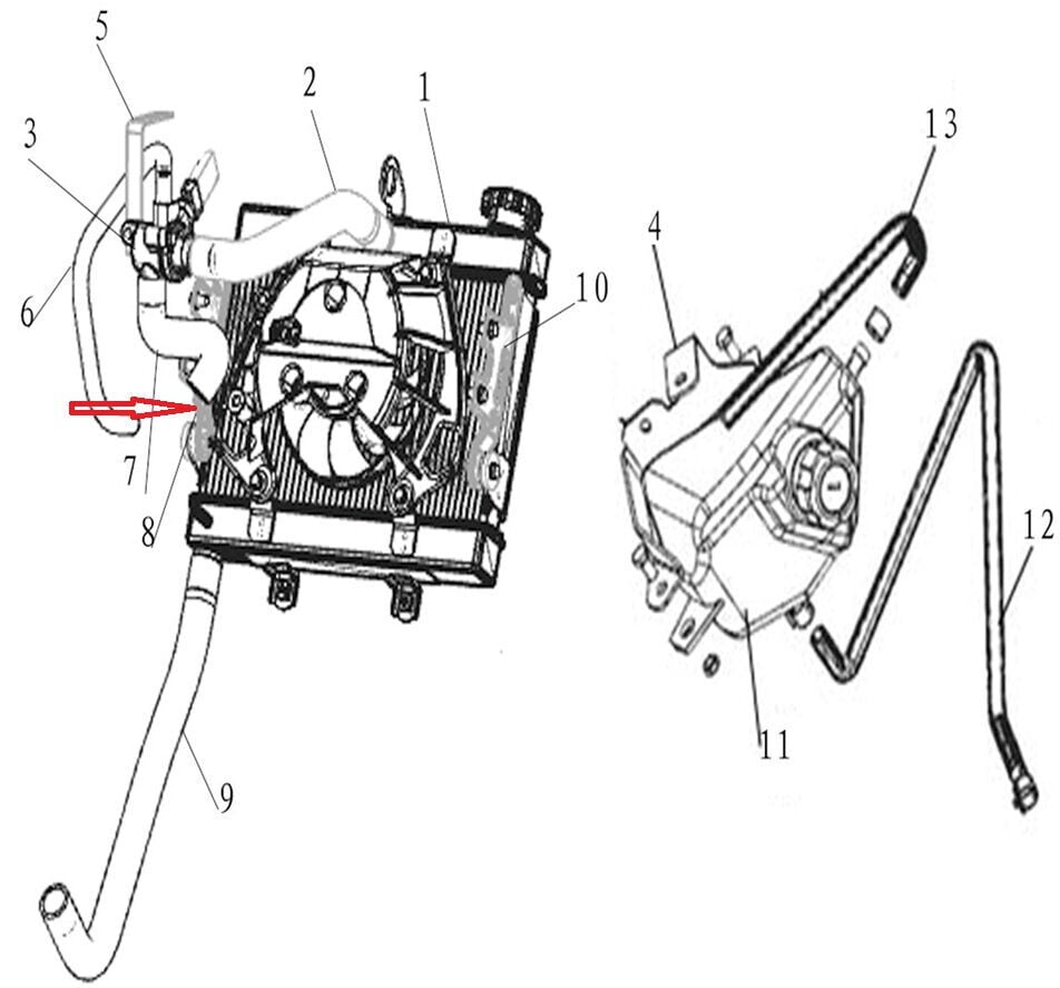 DY 250 Radyatör Braketi Sol