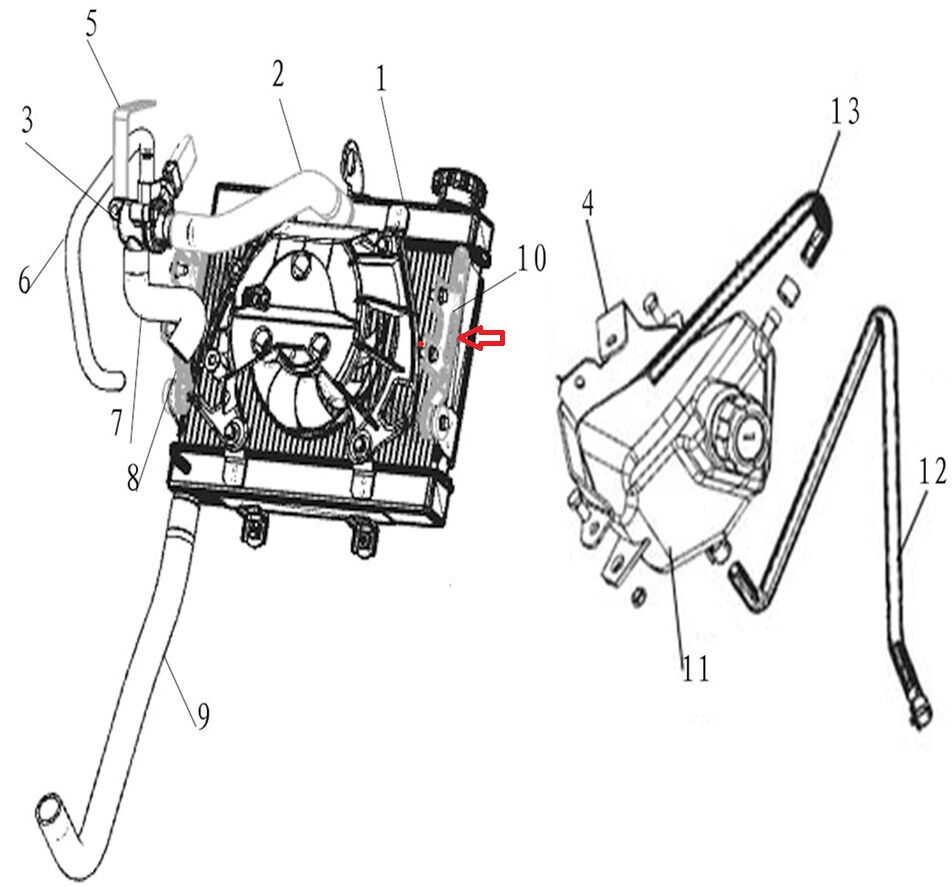 DY 250 Radyatör Braketi Sağ