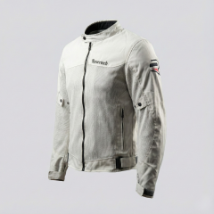 REVERTECH AURA - Beyaz / Terletmeyen Fileli Kumaş - Bel, Dirsek ve Sırt Korumalı Motosiklet Montu