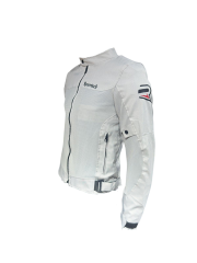 REVERTECH AURA - Beyaz / Terletmeyen Fileli Kumaş - Bel, Dirsek ve Sırt Korumalı Motosiklet Montu