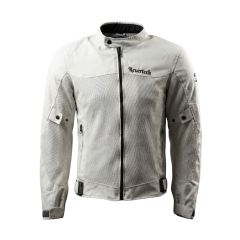 REVERTECH AURA - Beyaz / Terletmeyen Fileli Kumaş - Bel, Dirsek ve Sırt Korumalı Motosiklet Montu