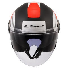 LS2 CLASSY DISKO MAT SİYAH-KIRMIZI-BEYAZ KASK